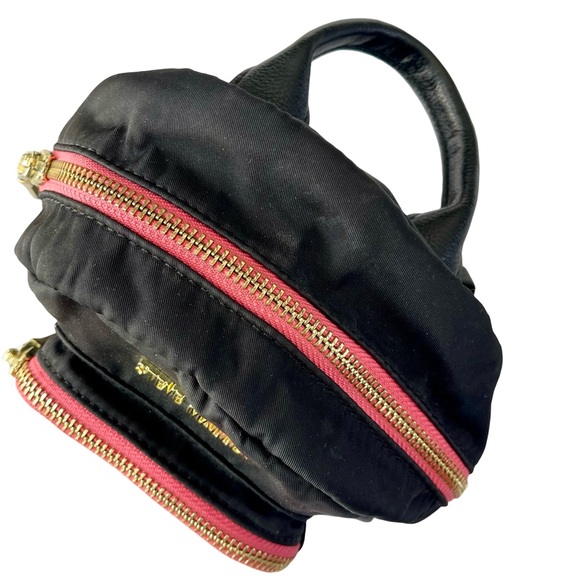 Steve Madden Multi Bloey Zip Closure Black Mini Backpack Crossbody Bag Purse - Picture 9 of 9